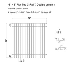 [75 Feet Of Fence] 6' Tall Black Ornamental Aluminum Flat Top Complete Fence Package
