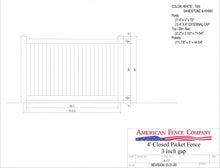 [350 Feet Of Fence] 4' Tall Closed Picket K-17 Vinyl Complete Fence Package