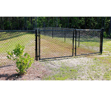 48" Tall - Residential Black Chain Link Double Drive Gate