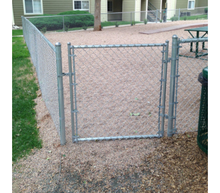 42" Tall - Residential Galvanized Chain Link Single Swing Gate